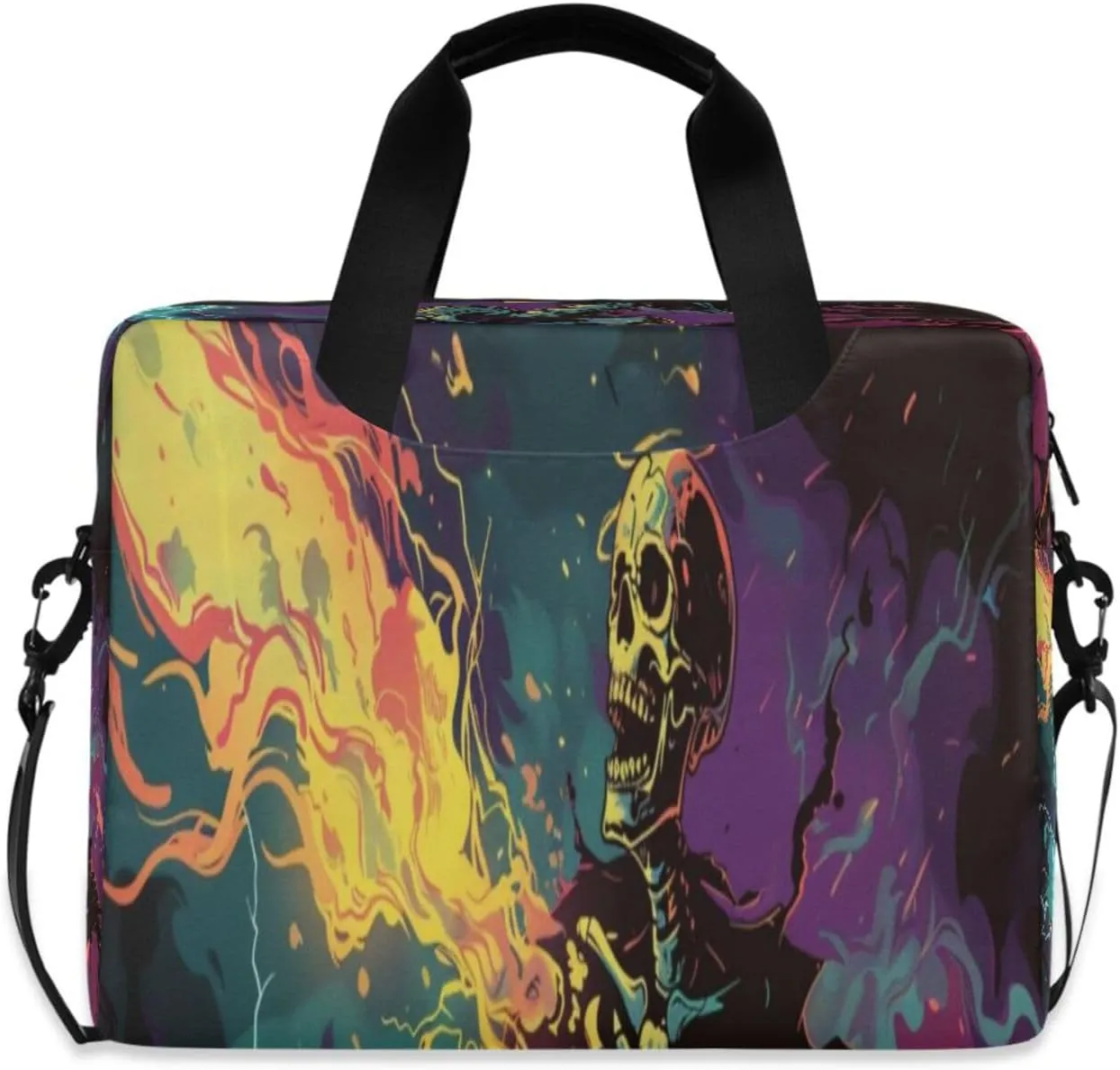 Laptop Bag for Women - Fits 16 inch with Laptop Compartment Carrying Messenger Sleeve with Strap Professional Fashion Travel Purse for Business Office Bag Skeleton Man
