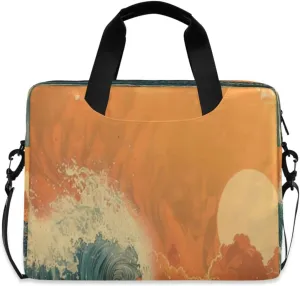 Laptop Bag for Women - Fits 16 inch with Laptop Compartment Carrying Messenger Sleeve with Strap Professional Fashion Travel Purse for Business Office Bag Sunset Wave