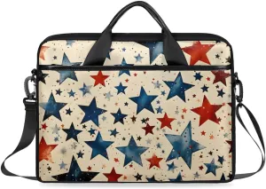 Laptop Shoulder Bag Fourth Of July Modern Pattern Tablet Computer Notebook Sleeve Messenger Bags Carrying Case with Strap Briefcase Tote for 14 15 in Laptops