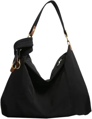 Large Soft Shoulder Bag Classic Purse Clutch Shoulder Tote HandBag with Zipper Closure for Women Slouchy Hobo Bags