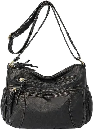 Leather Hobo Bag Women Retro Denim Bag Large Crossbody Shoulder Bag Casual Handbag Purse