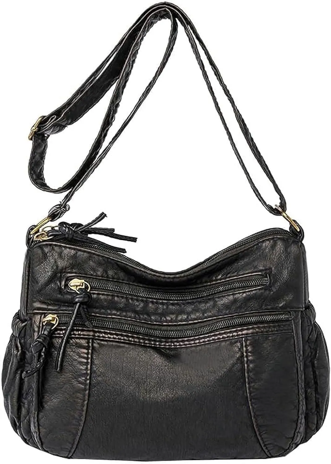 Leather Hobo Bag Women Retro Denim Bag Large Crossbody Shoulder Bag Casual Handbag Purse