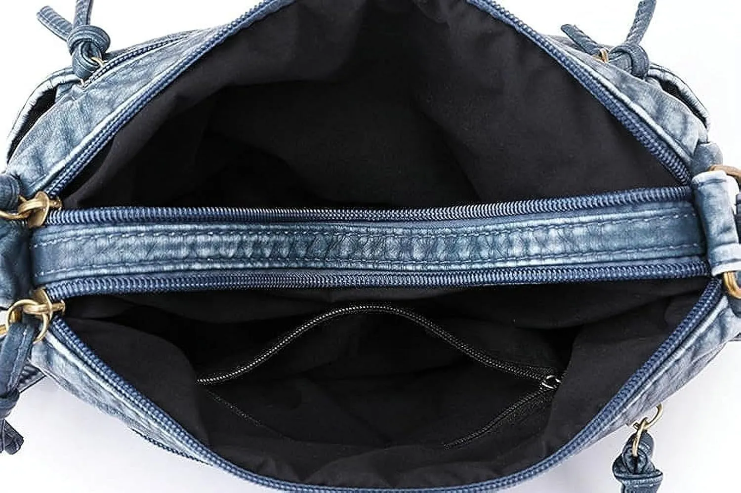 Leather Hobo Bag Women Retro Denim Bag Large Crossbody Shoulder Bag Casual Handbag Purse