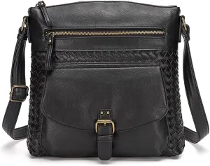 Leather Tote Handbag Roomy Messenger Satchel for Work Daily Travel Shoulder for Women Hobo Crossbody Purse