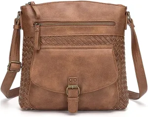 Leather Tote Handbag Roomy Messenger Satchel for Work Daily Travel Shoulder for Women Hobo Crossbody Purse