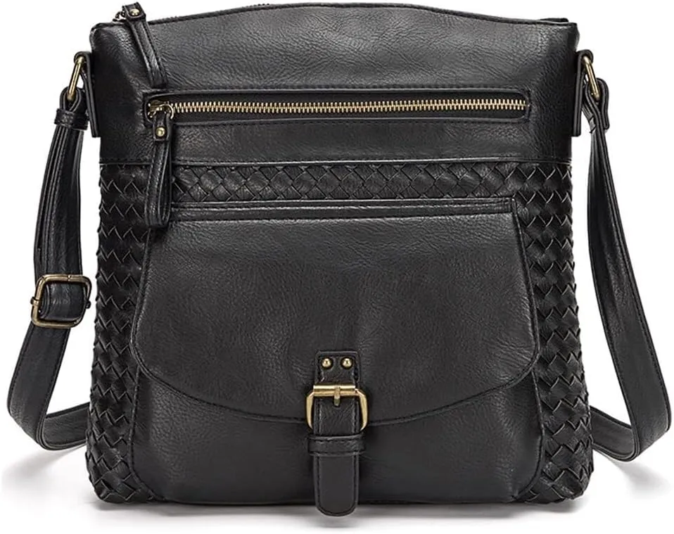 Leather Tote Handbag Roomy Messenger Satchel for Work Daily Travel Shoulder for Women Hobo Crossbody Purse