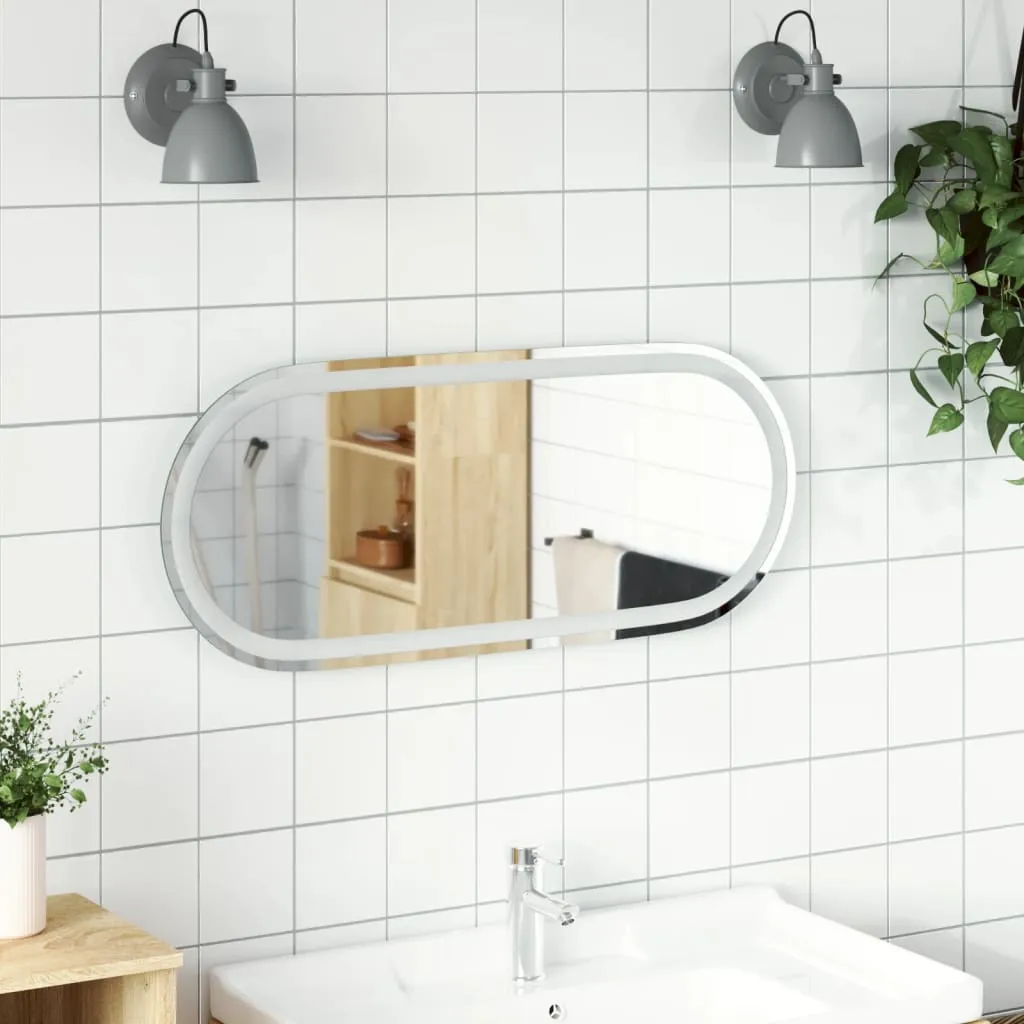 LED Bathroom Mirror 90x40 cm Oval