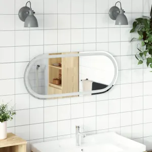 LED Bathroom Mirror 90x40 cm Oval