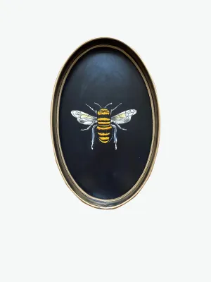 Les Ottomans Bumble Bee Oval Hand-Painted Tray