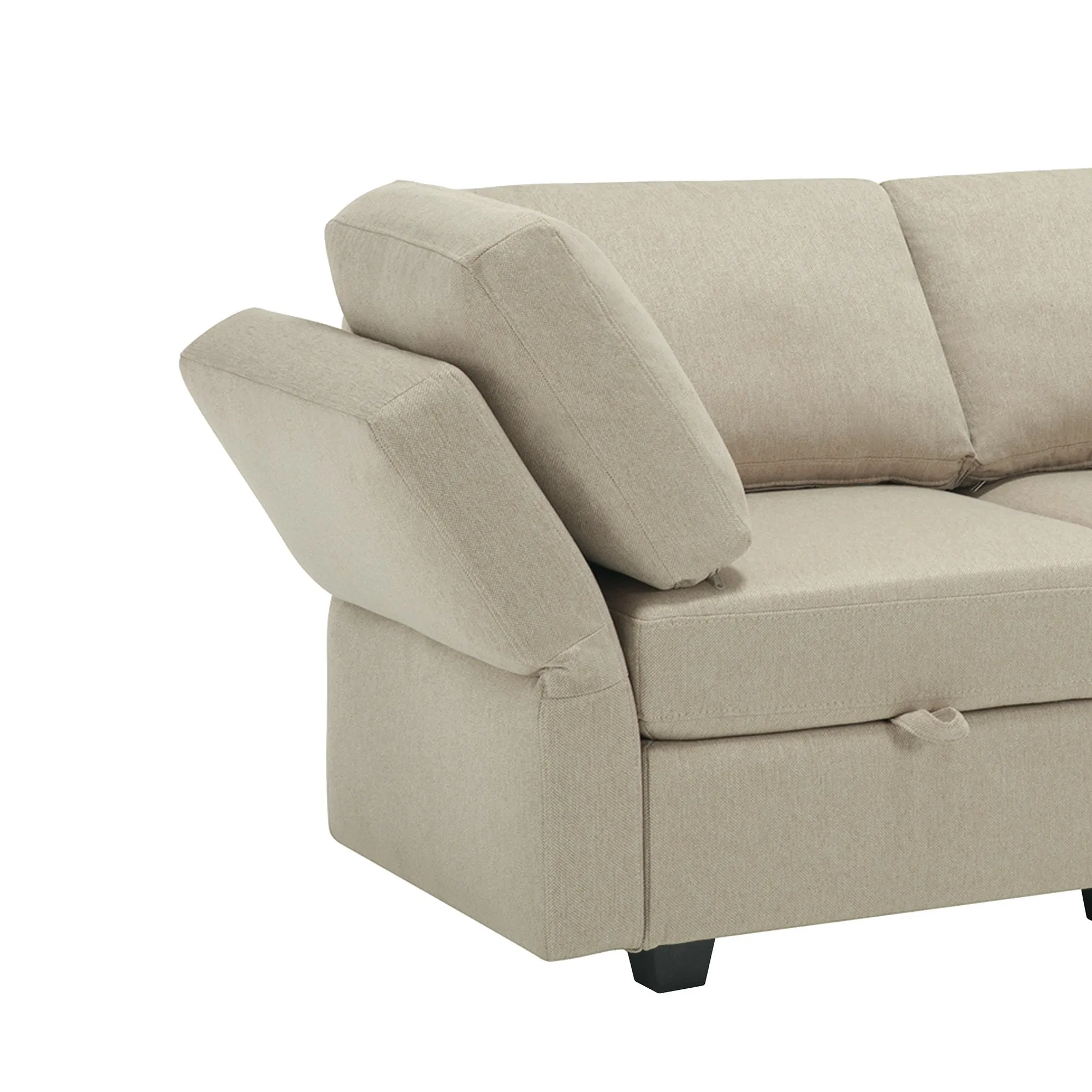 Living Room Furniture 7 Piece Set Including One 3-Seater Sofa and Two 2 Loveseats , Adjustable Arms and Backs Comforty Sofas & Couches with Comfy Seat and Arm Cushions - Beige