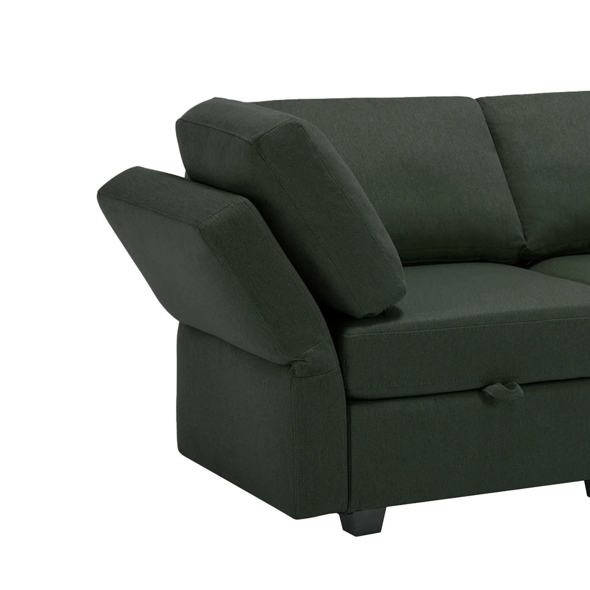 Living Room Furniture 7 Piece Set Including One 3-Seater Sofa and Two 2 Loveseats , Adjustable Arms and Backs Comforty Sofas & Couches with Comfy Seat and Arm Cushions - Green