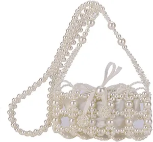 Luxury Pearl Bag Chain Bag Purse Bags, Artificial Pearl Clutch Crossbody Handmade Bags Evening Bags for Party Wedding Bridal Party Travel Prom 02