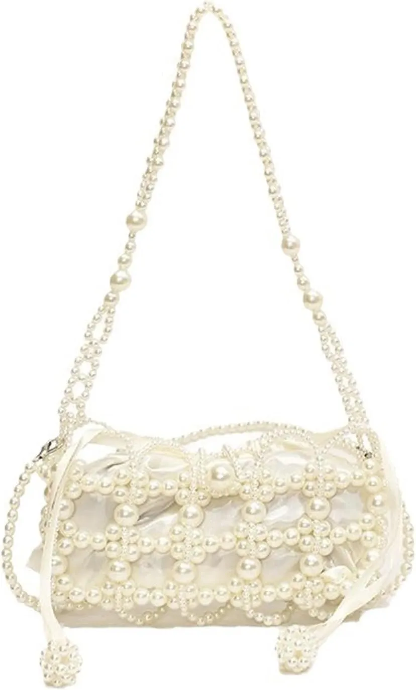 Luxury Pearl Bag Chain Bag Purse Bags, Artificial Pearl Clutch Crossbody Handmade Bags Evening Bags for Party Wedding Bridal Party Travel Prom 09