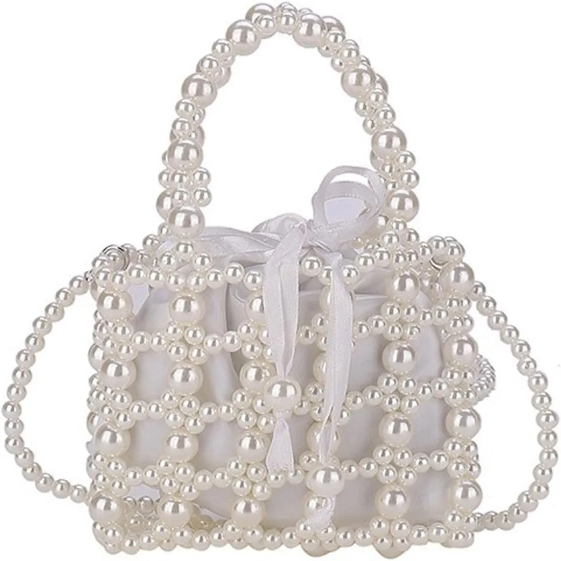 Luxury Pearl Bag Chain Bag Purse Bags, Artificial Pearl Clutch Crossbody Handmade Bags Evening Bags for Party Wedding Bridal Party Travel Prom 20