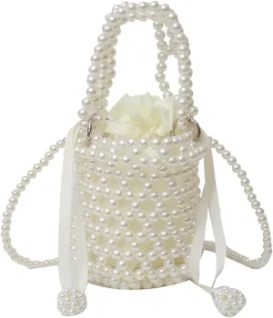 Luxury Pearl Bag Chain Bag Purse Bags, Artificial Pearl Clutch Crossbody Handmade Bags Evening Bags for Party Wedding Bridal Party Travel Prom 58
