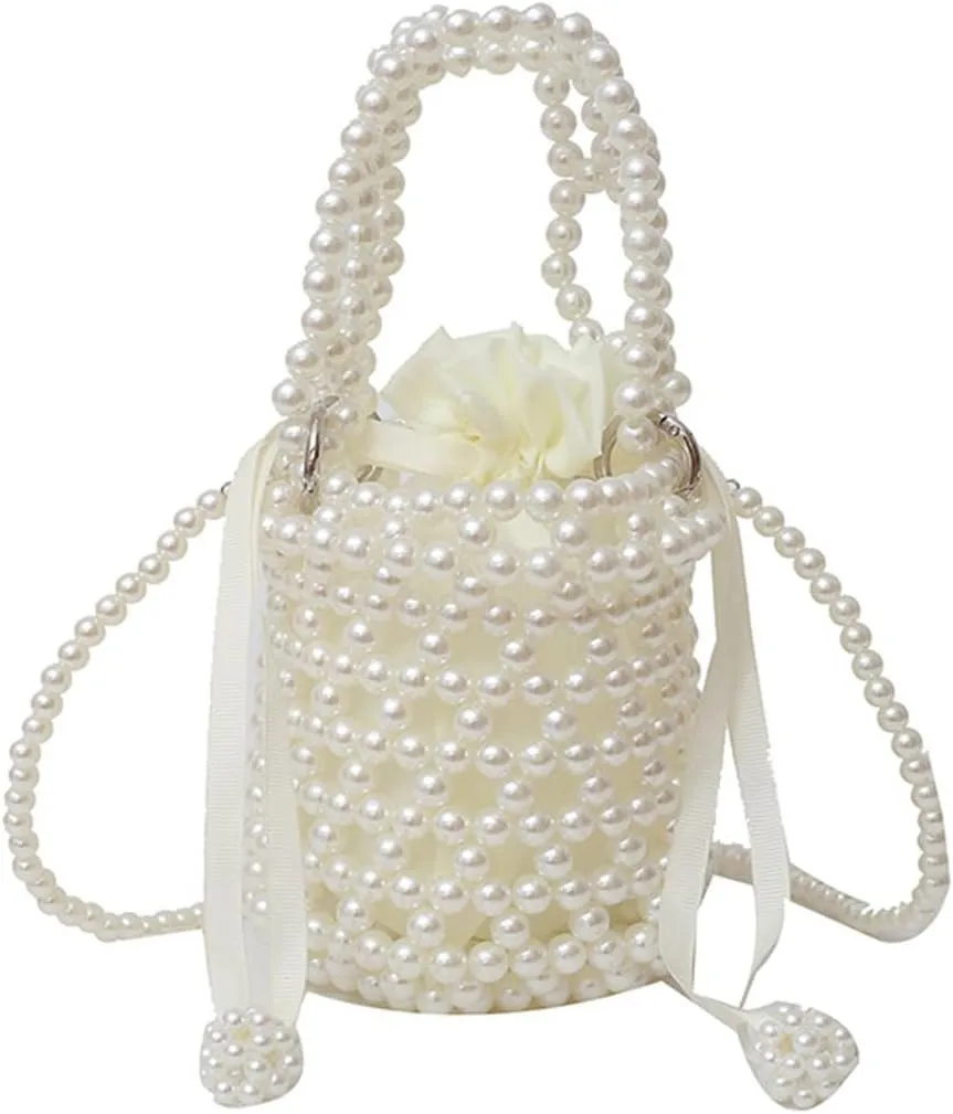 Luxury Pearl Bag Chain Bag Purse Bags, Artificial Pearl Clutch Crossbody Handmade Bags Evening Bags for Party Wedding Bridal Party Travel Prom 58