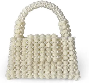 Luxury Pearl Bag Chain Bag Purse Bags, Artificial Pearl Clutch Crossbody Handmade Bags Evening Bags for Party Wedding Bridal Party Travel Prom 70