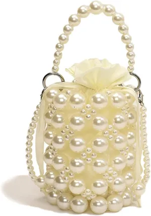 Luxury Pearl Bag Chain Bag Purse Bags, Artificial Pearl Clutch Crossbody Handmade Bags Evening Bags for Party Wedding Bridal Party Travel Prom 78