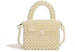 Luxury Pearl Bag Chain Bag Purse Bags, Artificial Pearl Clutch Crossbody Handmade Bags Evening Bags for Party Wedding Bridal Party Travel Prom 84