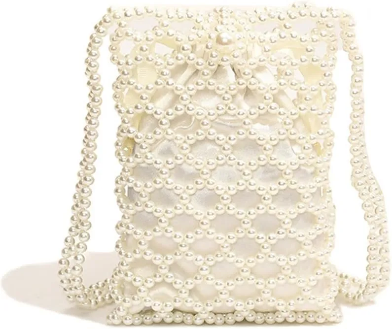 Luxury Pearl Bag Chain Bag Purse Bags, Artificial Pearl Clutch Crossbody Handmade Bags Evening Bags for Party Wedding Bridal Party Travel Prom 91