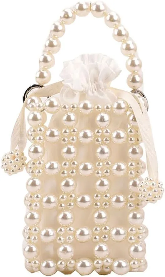 Luxury Pearl Bag Chain Bag Purse Bags, Artificial Pearl Clutch Crossbody Handmade Bags Evening Bags for Party Wedding Bridal Party Travel Prom 92