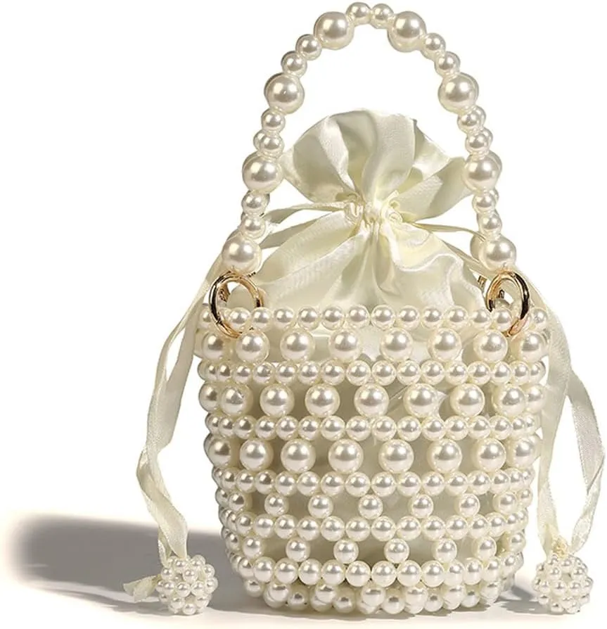 Luxury Pearl Bag Chain Bag Purse Bags, Artificial Pearl Clutch Crossbody Handmade Bags Evening Bags for Party Wedding Bridal Party Travel Prom 97