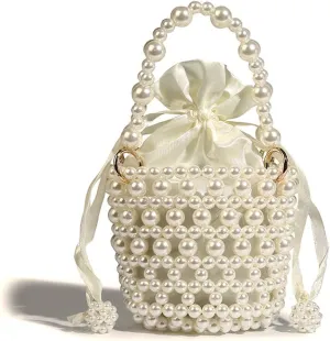 Luxury Pearl Bag Chain Bag Purse Bags, Artificial Pearl Clutch Crossbody Handmade Bags Evening Bags for Party Wedding Bridal Party Travel Prom 97