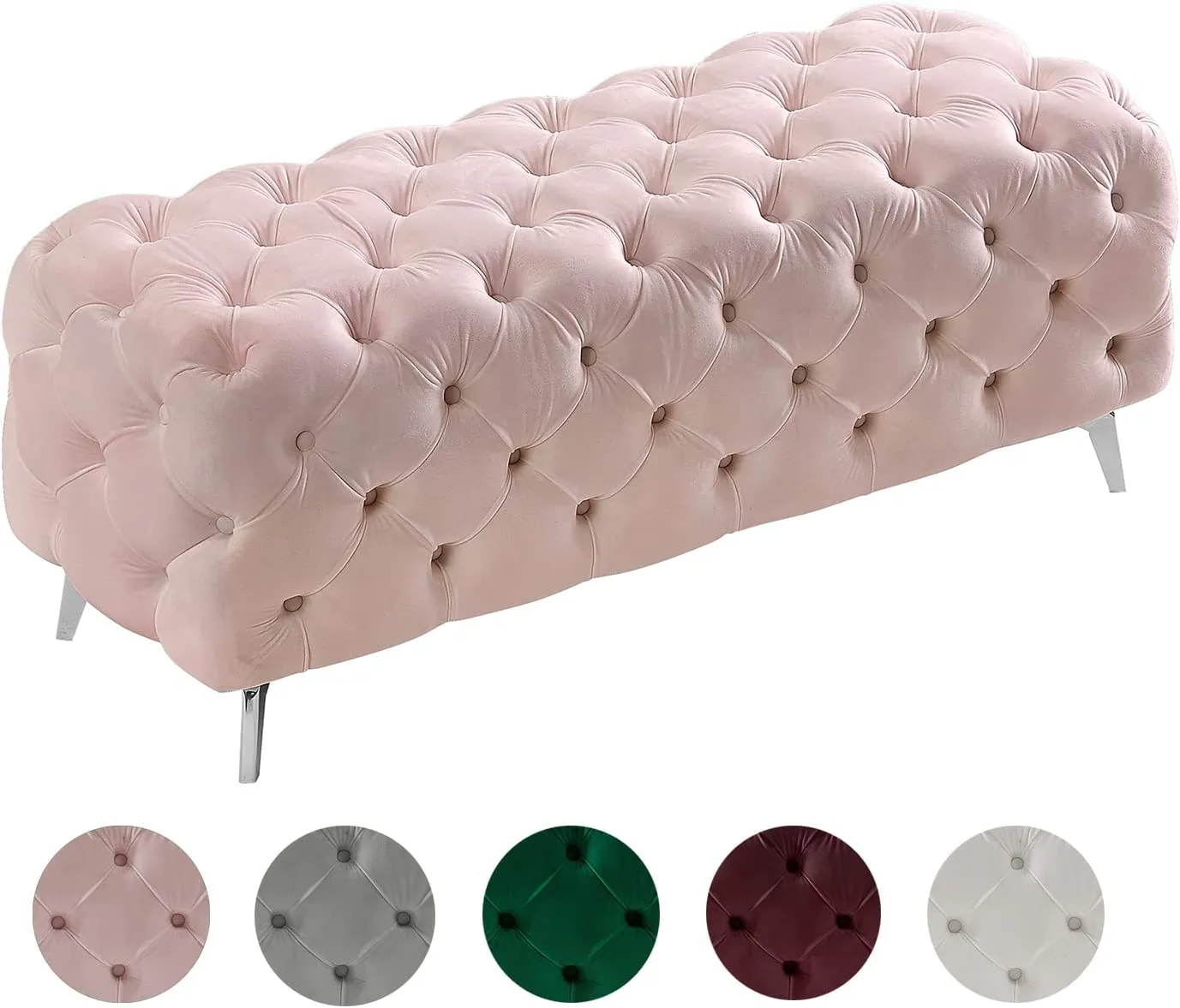 Luxury Velvet Window Bench for Bedroom Stylish Soft Padded