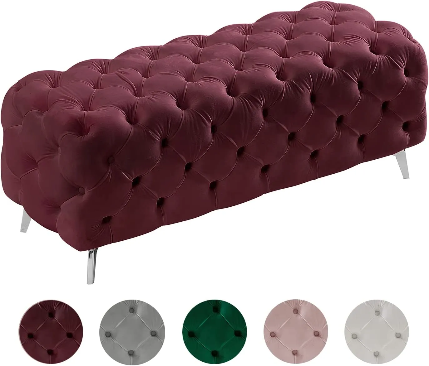 Luxury Velvet Window Bench for Bedroom Stylish Soft Padded