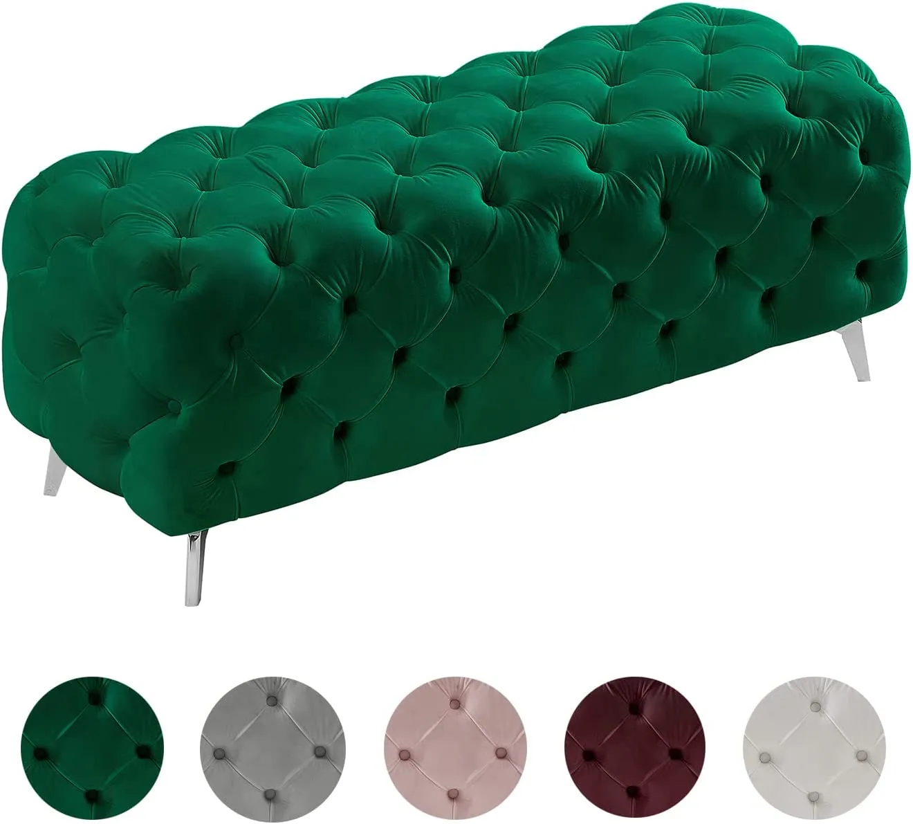 Luxury Velvet Window Bench for Bedroom Stylish Soft Padded