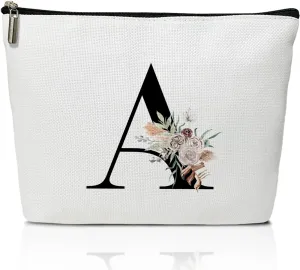 Make up bags for women, Small makeup bag for travel, Bridesmaid gifts for wedding day, Stuff bags for travel, Small makeup pouch for purse, Girls Weekend GiftsLetter-A