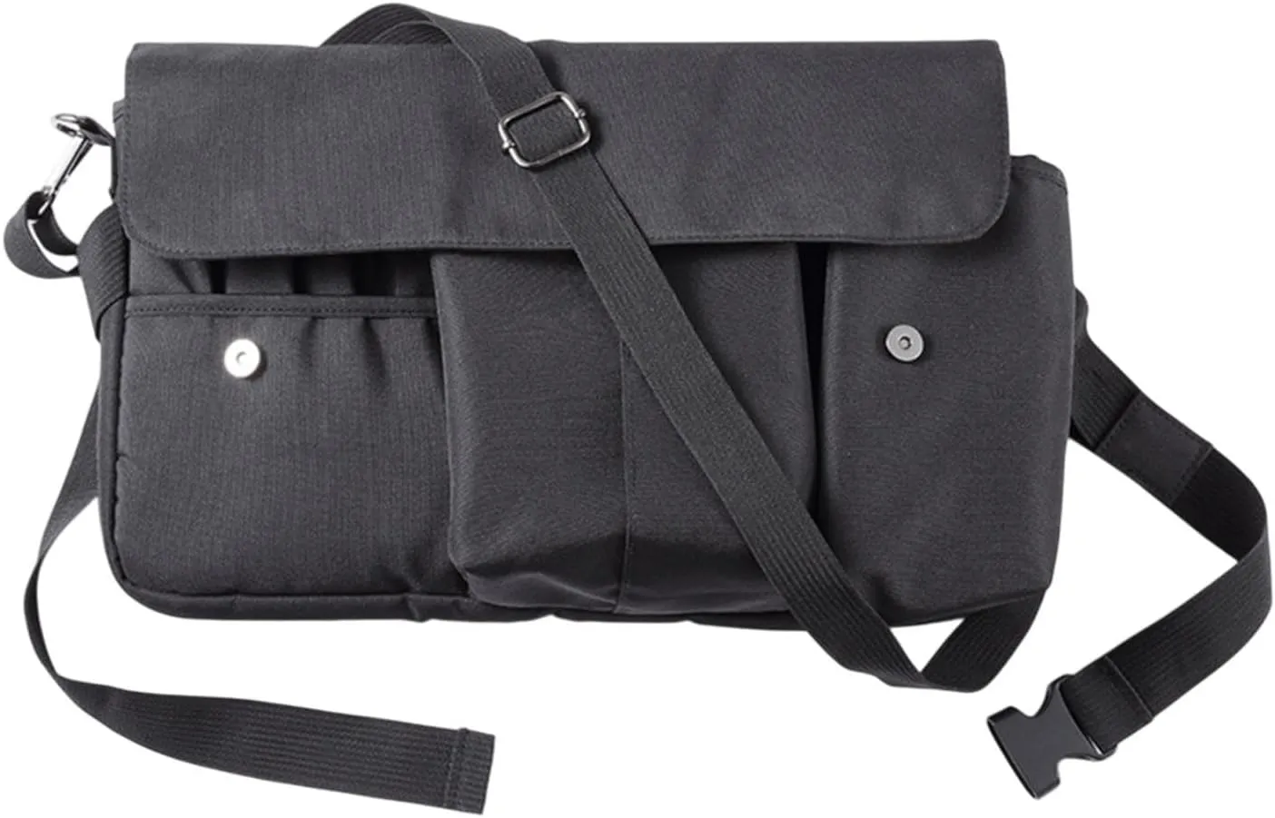 Makeup Brush Waist Bag Professional Cosmetic Organizer with Adjustable Belt Multi Pockets Canvas Storage for Brushes