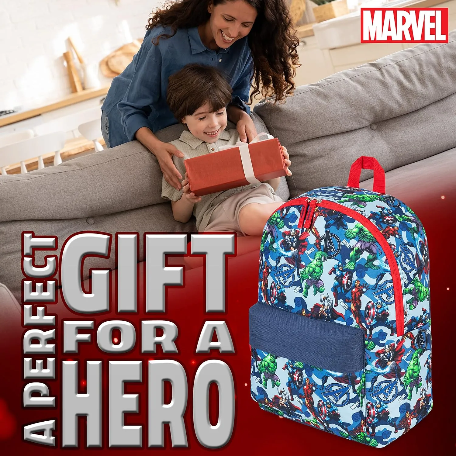 Marvel Backpack - Bags for Travel, Sports Rucksack Gifts (Blue)