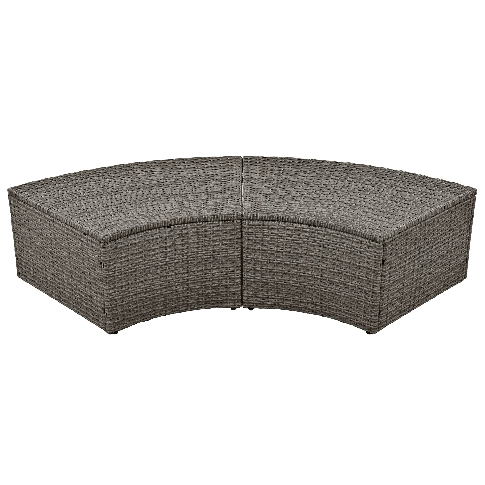 Marvelo 5 Pc Round Rattan Sectional Sofa Set - Gray