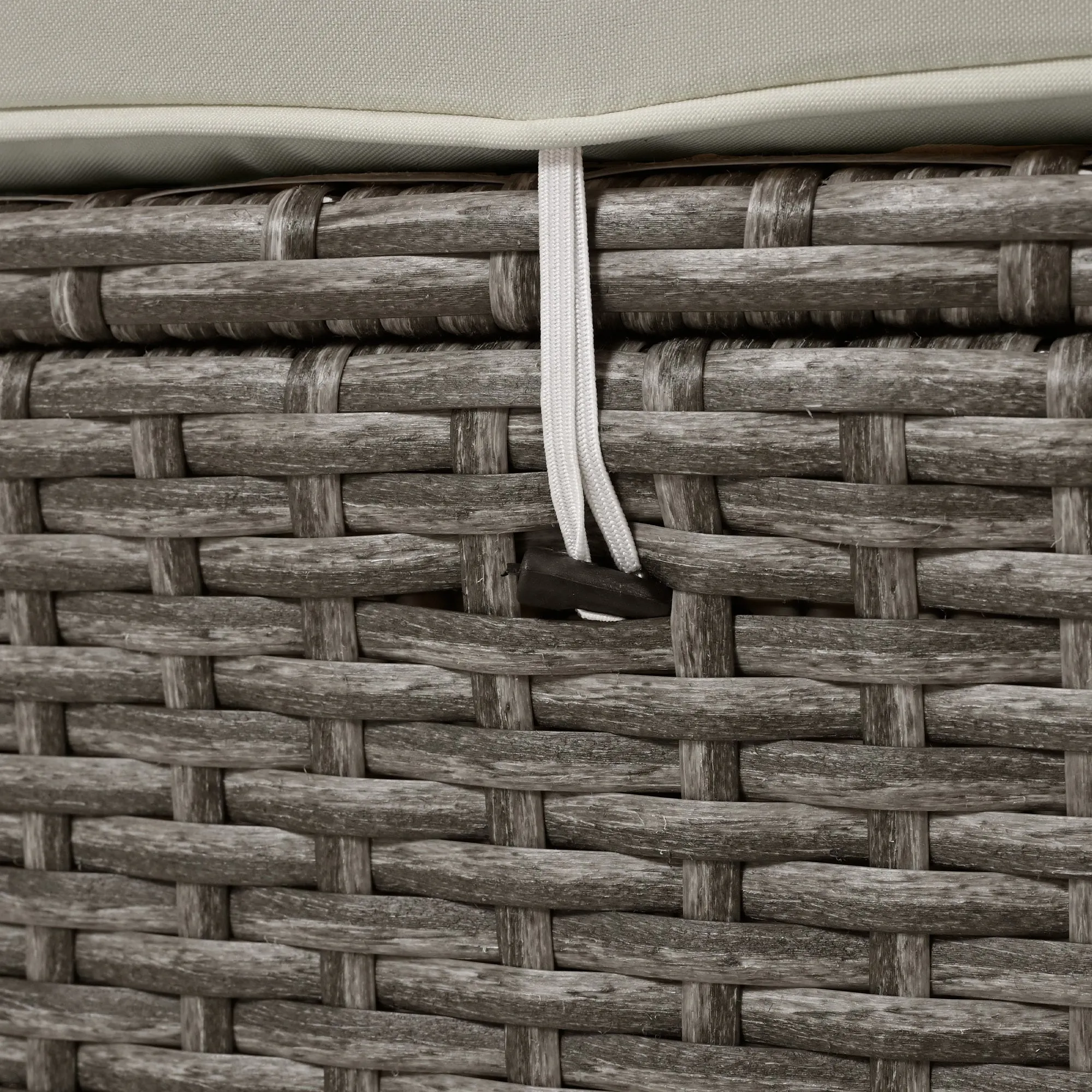 Marvelo 5 Pc Round Rattan Sectional Sofa Set - Gray