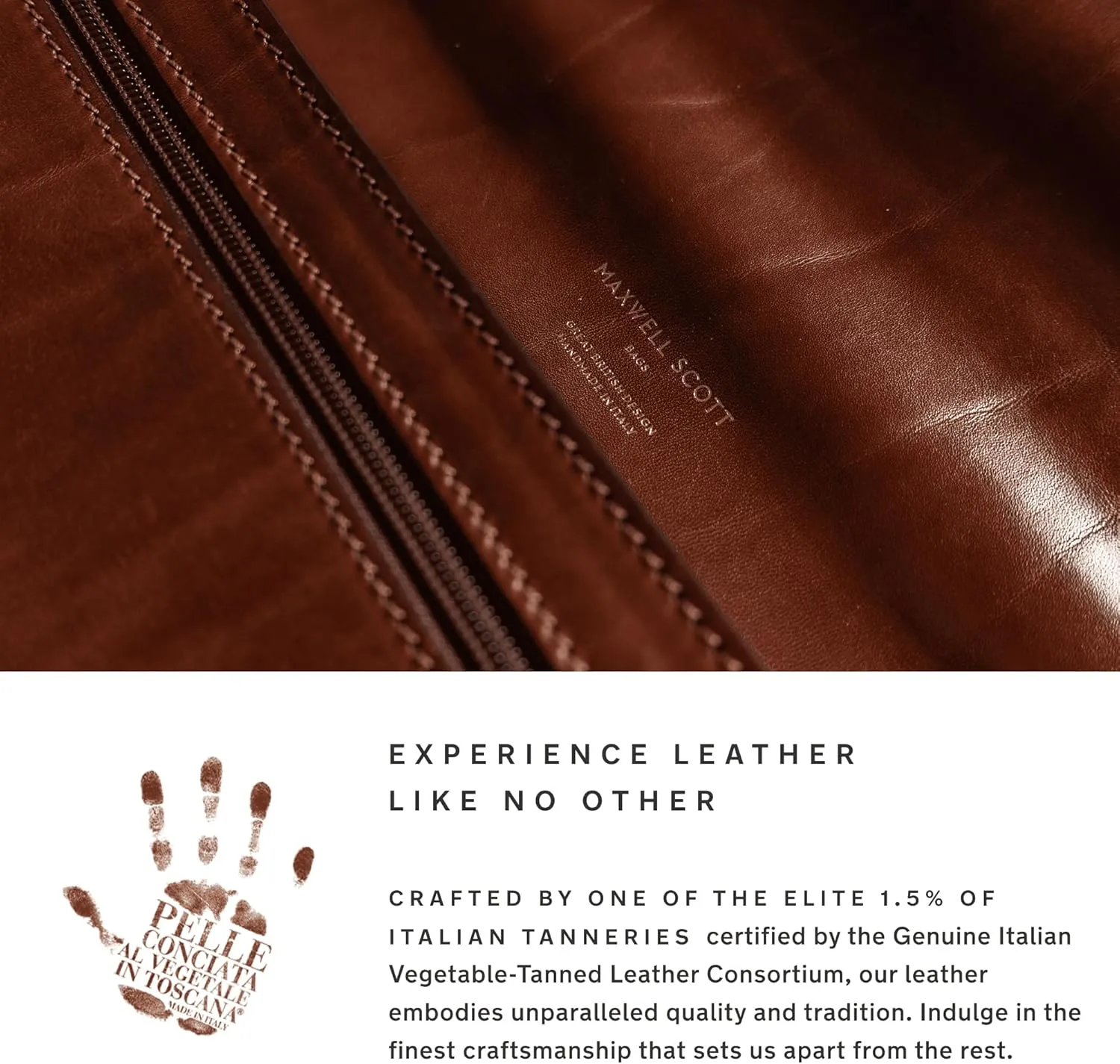 Maxwell Scott - Personalized Mens Luxury Leather Large Wash Bag Dopp Kit with Zip Opening - The Duno Large - Dark Brown
