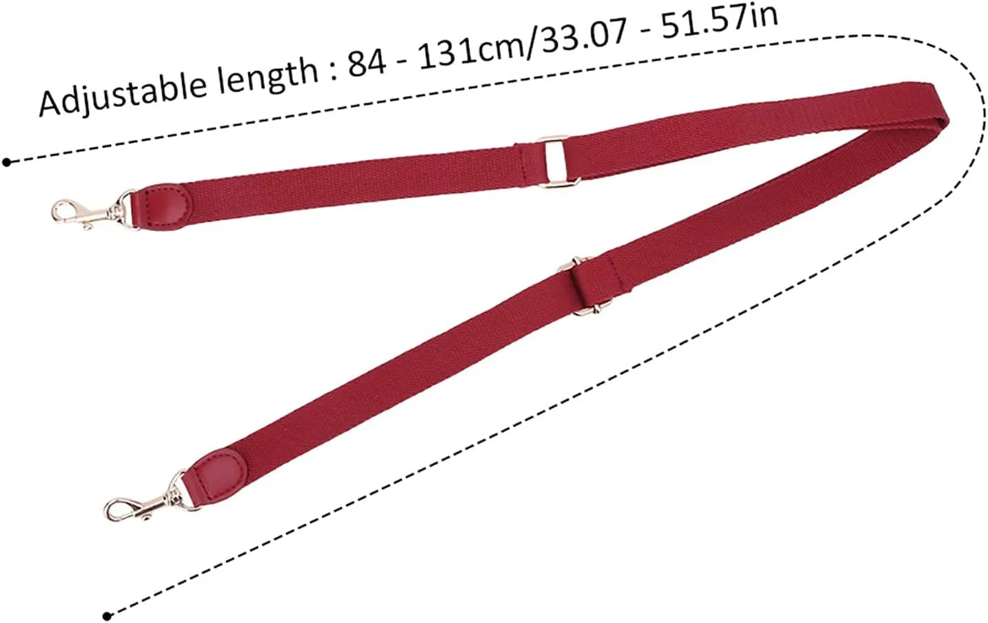 Messenger Bag Strap, 131cm Universal Replacement Shoulder Strap,Handmade DIY Luggage Parts Adjustable Crossbody Bag Leather Strap for Crossbody Bag Briefcase Messenger Bag (Red)