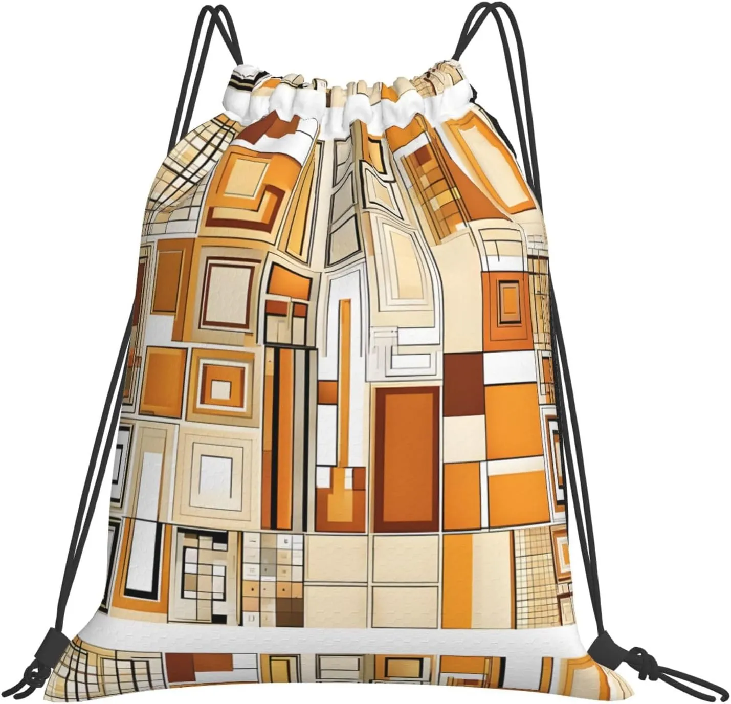(Mid Century Modern) Drawstring Backpack Drawstring Gym Bag Foldable Water Drawstring Bags Draw String Back Bag For Shopping Sport Yoga Travel, Swimming, Beach