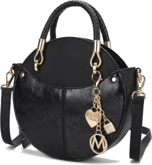 MKF Collection Stylish Round Crossbody Bag for Women  PU Leather Wristlet Handbag, Fashion Circle Messenger Purse by Mia K
