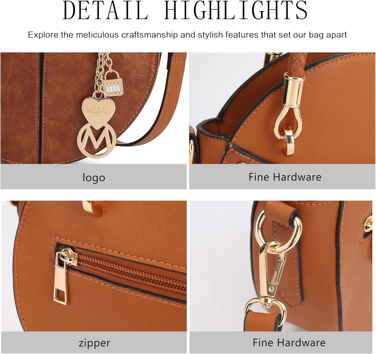 MKF Collection Stylish Round Crossbody Bag for Women  PU Leather Wristlet Handbag, Fashion Circle Messenger Purse by Mia K