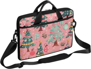 Modern Christmas Tree Style Laptop Shoulder Bag Tablet Computer Notebook Sleeve Messenger Bags Carrying Case with Strap Briefcase Tote for 14 15 in Laptops