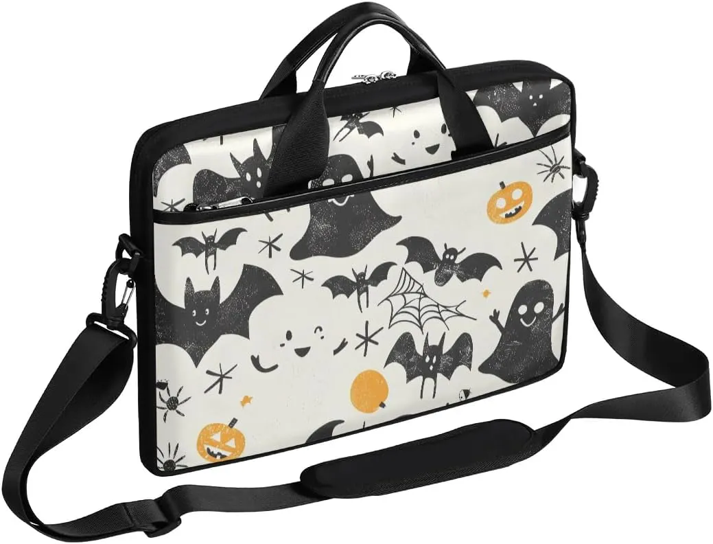 Modern Halloween Autumn Design Laptop Shoulder Bag Tablet Computer Notebook Sleeve Messenger Bags Carrying Case with Strap Briefcase Tote for 14 15 in Laptops