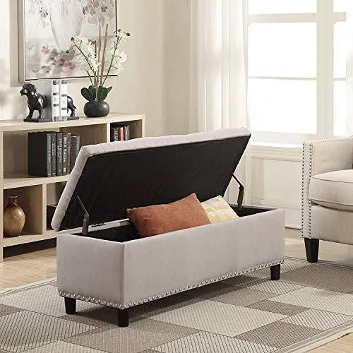 MODERN HOME Ottoman Pouffes with Storage Natural Color Standard Size