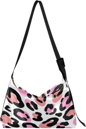 Modern Leopard Hobo Crossbody Bags for Women Leather Large Shoulder Bag Cross Body Trendy Womens Tote Bags Handbag for Travel Shopping