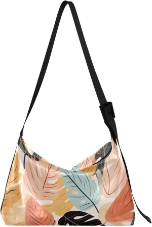 Modern Tropical Leaves Tote Bag for Women Large Hobo Bags Hobo Crossbody Handbag Hobo Wallets with Adjustable Strap for Men