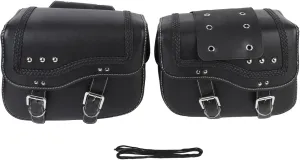 Motorcycle Saddlebags 30L Capacity PU Leather Side Bags with Adjustable Straps - Universal Fit for Most Motorcycles