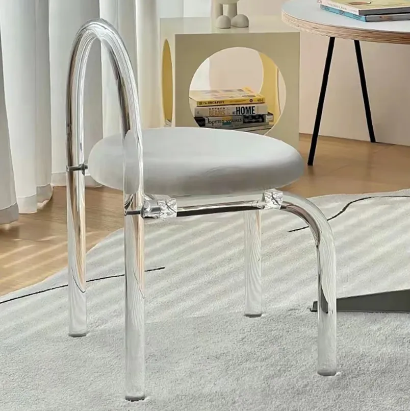 Multi-Functional Transparent Acrylic Shoe Changing Stool