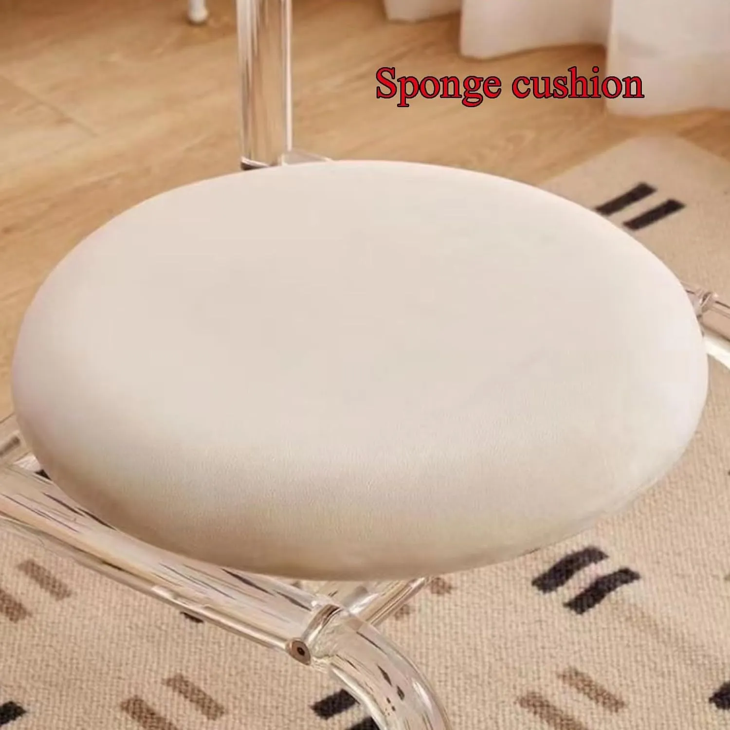 Multi-Functional Transparent Acrylic Shoe Changing Stool