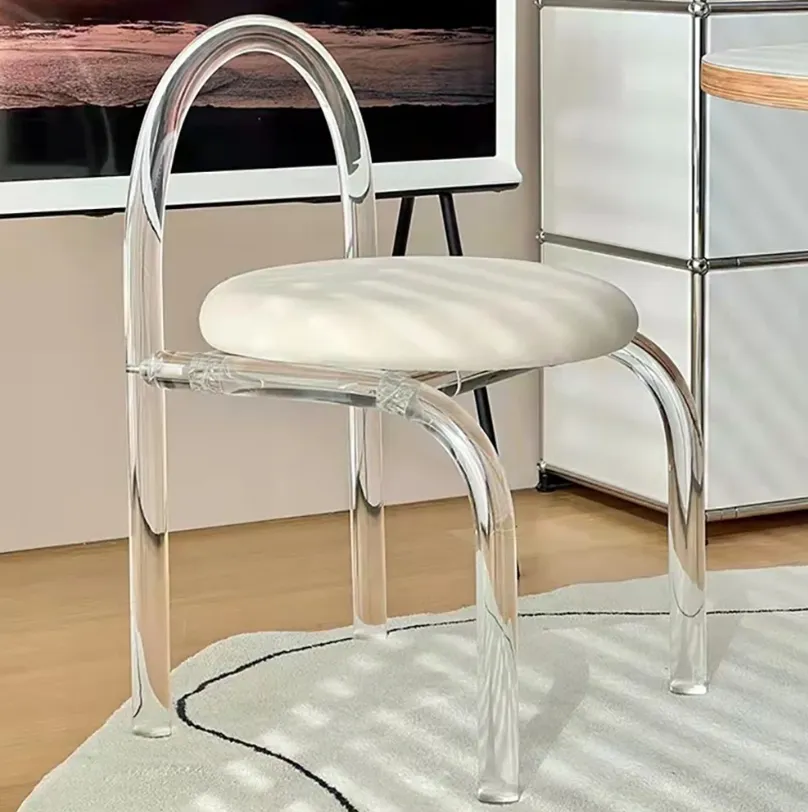 Multi-Functional Transparent Acrylic Shoe Changing Stool