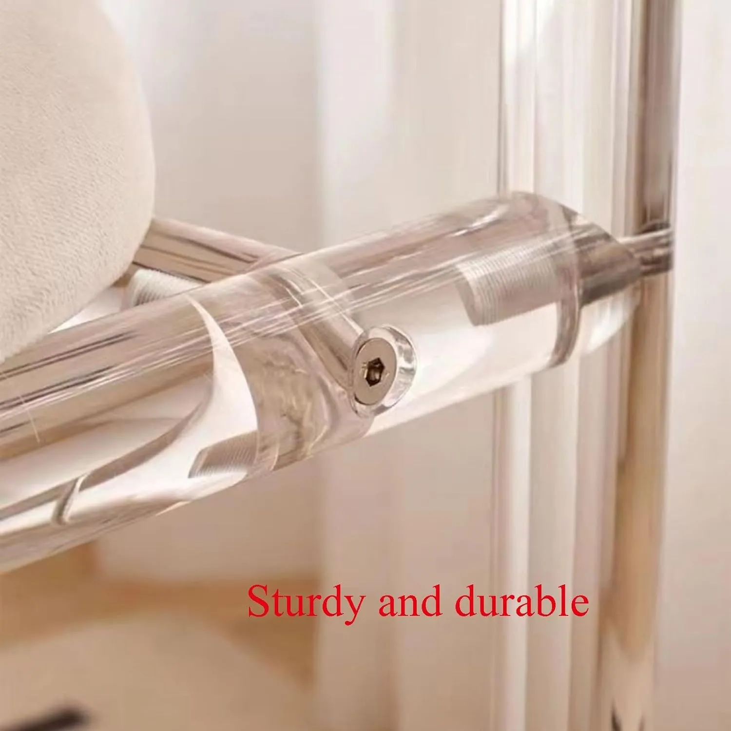 Multi-Functional Transparent Acrylic Shoe Changing Stool